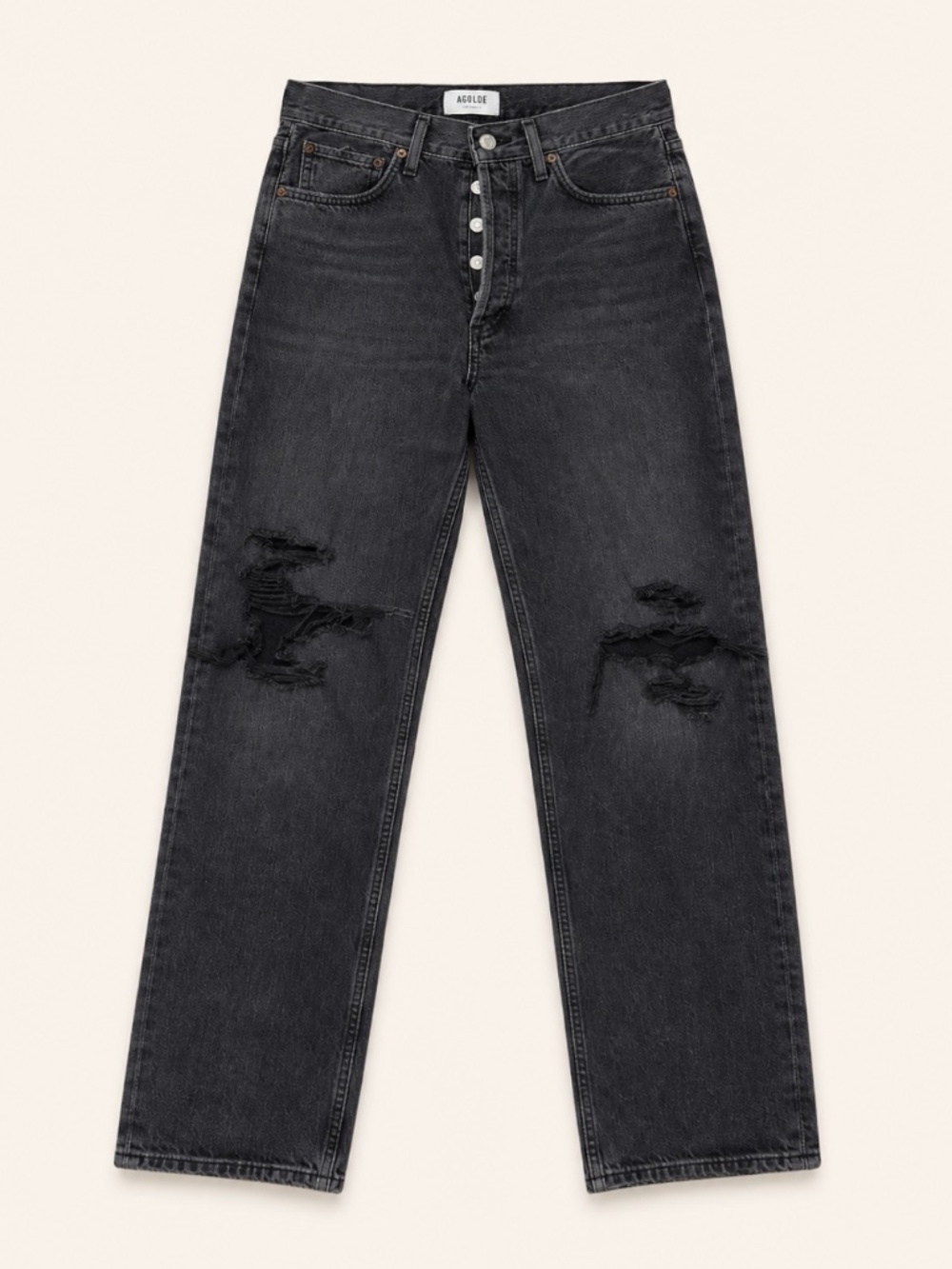 AGOLDE  Distressed High Rise Button Fly Jeans Size 25